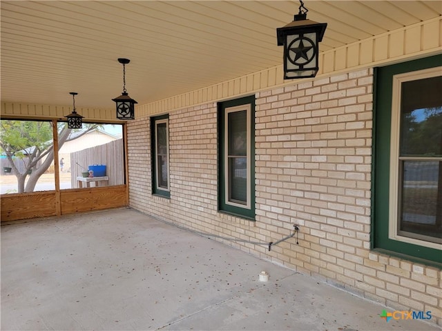 view of patio with a porch