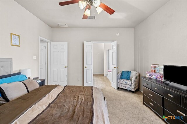 6804 Bayberry Dr, Killeen, TX 76542 - carpeted bedroom with ceiling fan