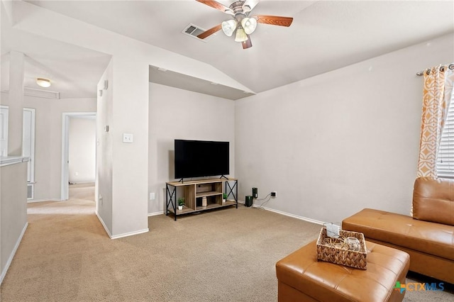 6804 Bayberry Dr, Killeen, TX 76542 - living area featuring ceiling fan, carpet, and lofted ceiling