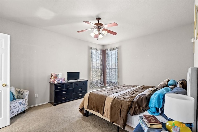 6804 Bayberry Dr, Killeen, TX 76542 - bedroom with light colored carpet and a ceiling fan