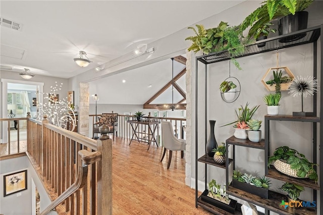 913 Southridge Rd, Salado, TX 76571 - hall featuring wood finished floors and an upstairs landing