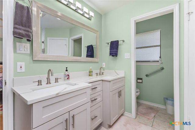 1207 Old Homestead, Seguin, TX 78155 - bathroom featuring double vanity and tile patterned floors