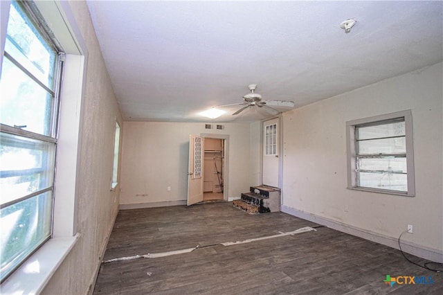 202 Margaret Lee St, Copperas Cove, TX 76522 - unfurnished living room featuring wood finished floors and ceiling fan