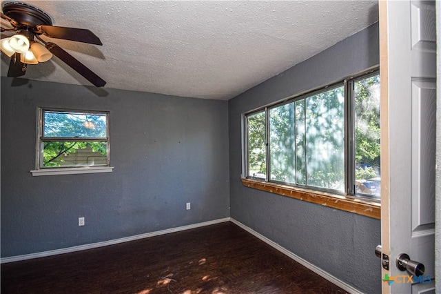 202 Margaret Lee St, Copperas Cove, TX 76522 - empty room with a textured ceiling, wood finished floors, and a ceiling fan