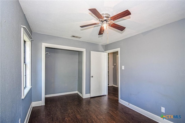 202 Margaret Lee St, Copperas Cove, TX 76522 - unfurnished bedroom featuring wood finished floors, a closet, and ceiling fan