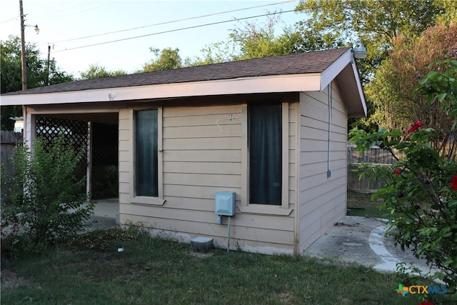 view of outdoor structure