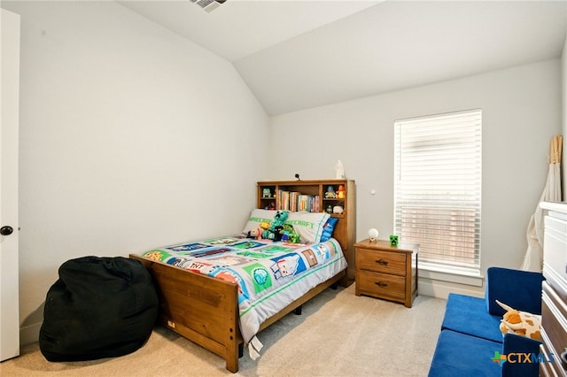 1911 Peres St, New Braunfels, TX 78132 - carpeted bedroom featuring lofted ceiling