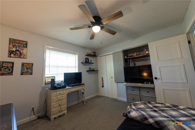 108 Elaine St, Victoria, TX 77904 - carpeted bedroom featuring baseboards and ceiling fan