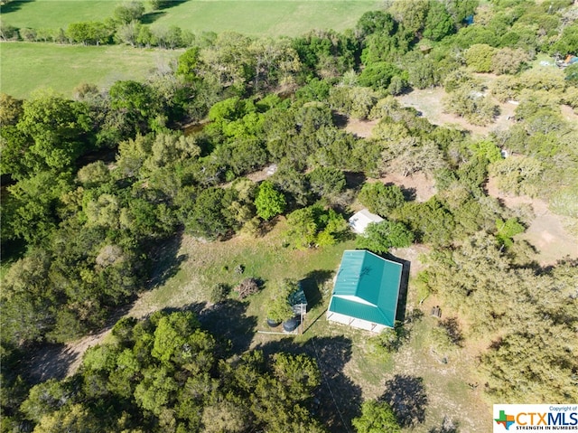 drone / aerial view with a rural view