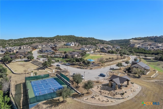 bird's eye view with a mountain view