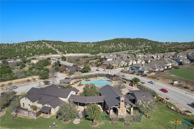 bird's eye view with a residential view