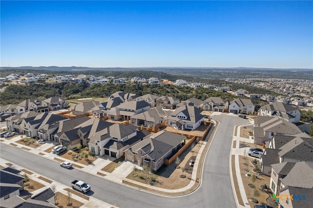 bird's eye view with a residential view