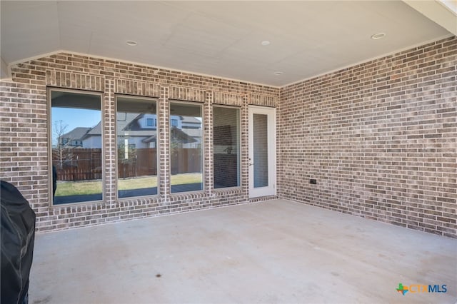 view of patio with area for grilling