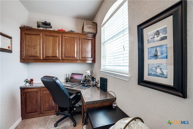 view of tiled office space