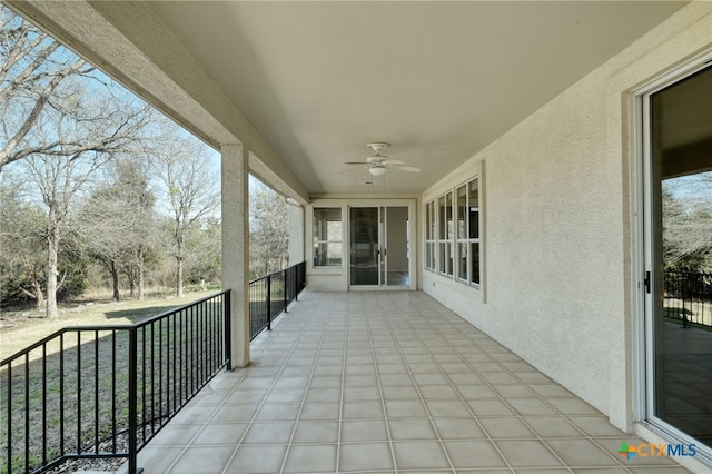 view of patio / terrace with ceiling fan