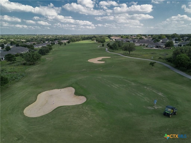 aerial view with view of golf course