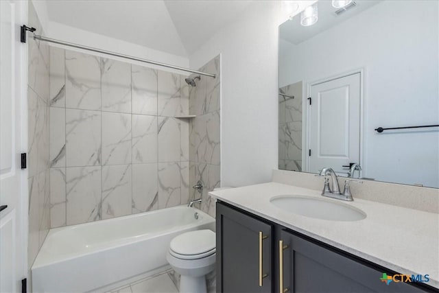 288 Smithsonian Ln, Kyle, TX 78640 - full bath with  shower combination, toilet, vanity, and visible vents