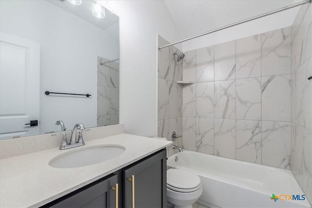 288 Smithsonian Ln, Kyle, TX 78640 - bathroom featuring toilet, vanity, and shower / bath combination