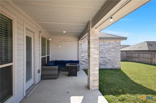 view of patio / terrace featuring an outdoor hangout area