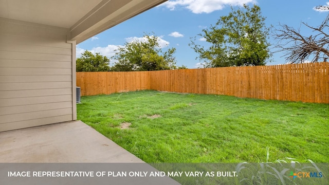 view of yard with a patio area