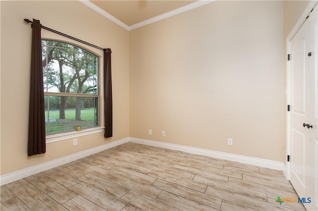 4360 Flint Oak Dr, Belton, TX 76513 - unfurnished room with ornamental molding, light wood-type flooring, and baseboards