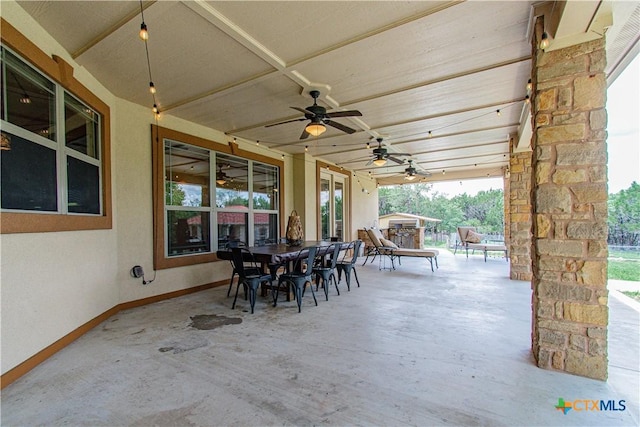 4360 Flint Oak Dr, Belton, TX 76513 - view of patio / terrace with outdoor dining space and ceiling fan