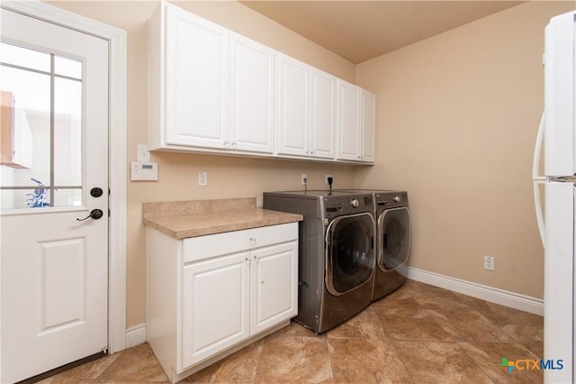 4360 Flint Oak Dr, Belton, TX 76513 - clothes washing area with baseboards and washing machine and clothes dryer