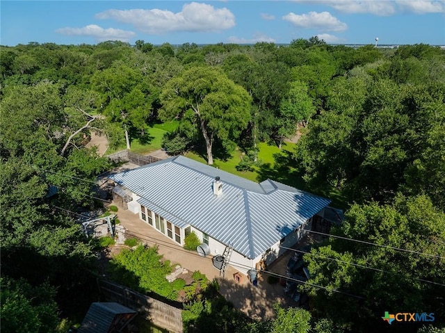801 Arrowhead Dr, Salado, TX 76571 - aerial view of property and surrounding area featuring a heavily wooded area