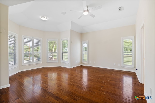 20904 Apache Plum Ln, Pflugerville, TX 78660 - spare room with wood finished floors, a ceiling fan, and plenty of natural light