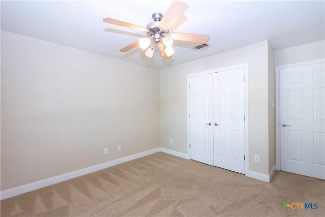 2210 Addax Trl, Harker Heights, TX 76548 - unfurnished bedroom featuring carpet flooring, a closet, and ceiling fan