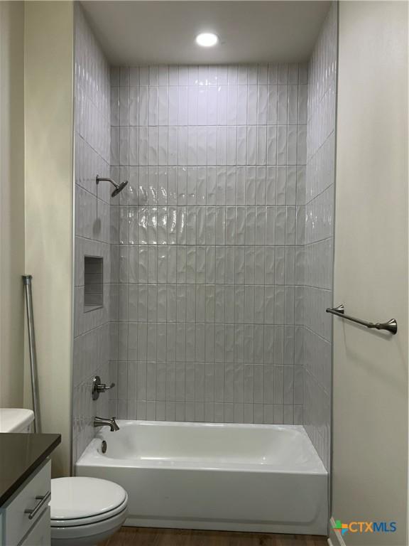 5903 Whippoorwill Rd, Temple, TX 76502 - full bath with vanity, shower / bathtub combination, and recessed lighting