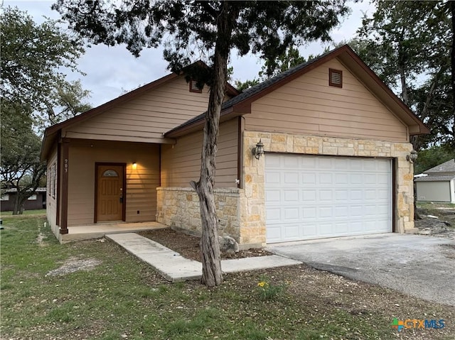 view of front of house with a garage