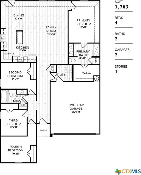 3817 Poteet Ct, Temple, TX 76504 - floor plan