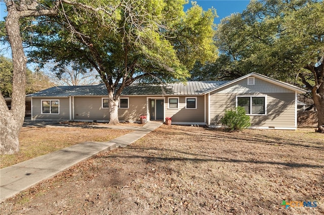 view of single story home