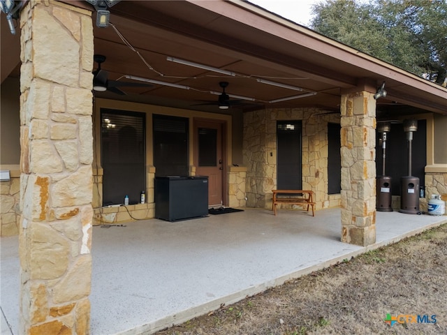 view of patio / terrace with ceiling fan