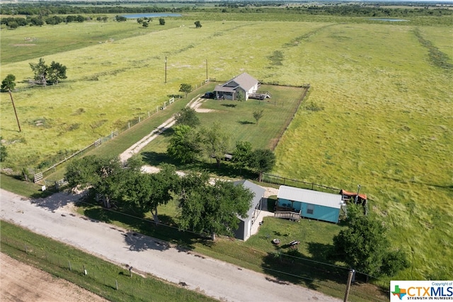 bird's eye view featuring a rural view