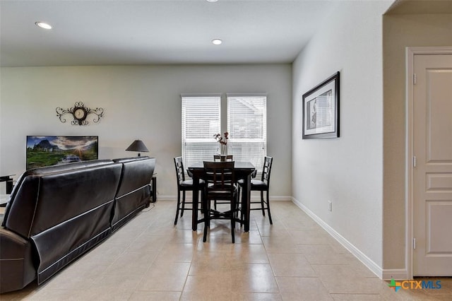 view of tiled dining space