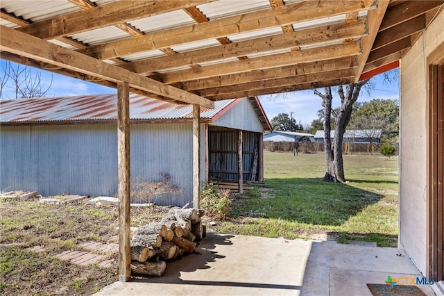 1068 Ranch Road 165, Blanco, TX 78606 - view of patio featuring an outbuilding