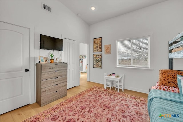 interior space with light hardwood / wood-style floors