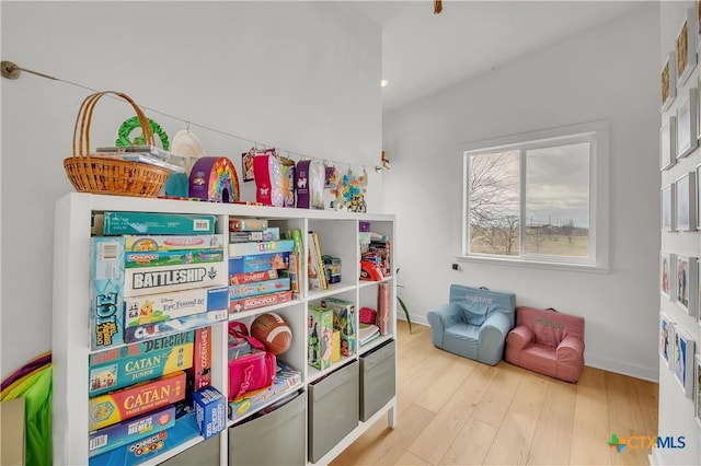 rec room featuring hardwood / wood-style floors