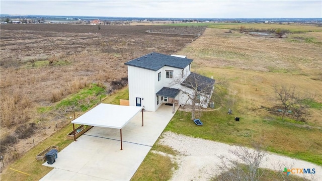 aerial view featuring a rural view