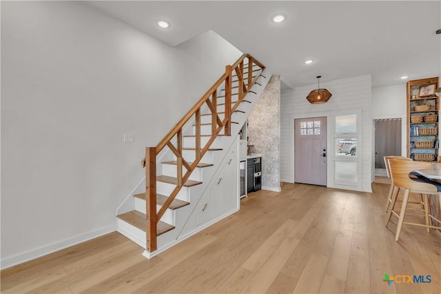 foyer featuring light hardwood / wood-style flooring