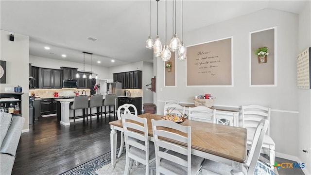 3616 Blue Cloud Dr, New Braunfels, TX 78130 - dining space with recessed lighting, dark wood-style flooring, and baseboards