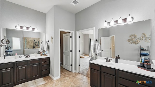 3616 Blue Cloud Dr, New Braunfels, TX 78130 - full bath featuring two vanities and tiled shower