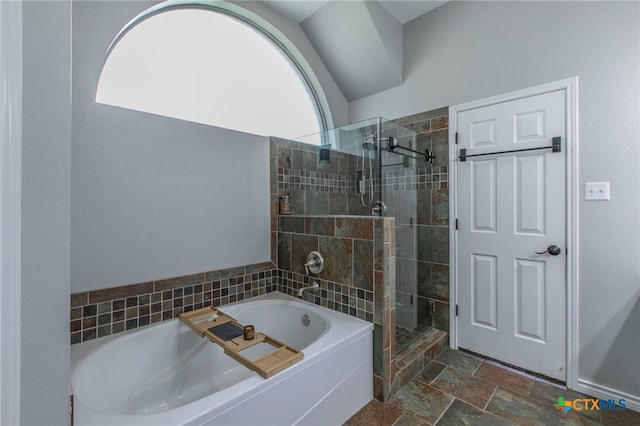 11503 Meredith Dr, Belton, TX 76513 - full bathroom with a garden tub, a stall shower, and stone finish flooring