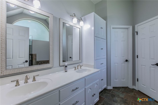 11503 Meredith Dr, Belton, TX 76513 - bathroom with double vanity and stone finish flooring