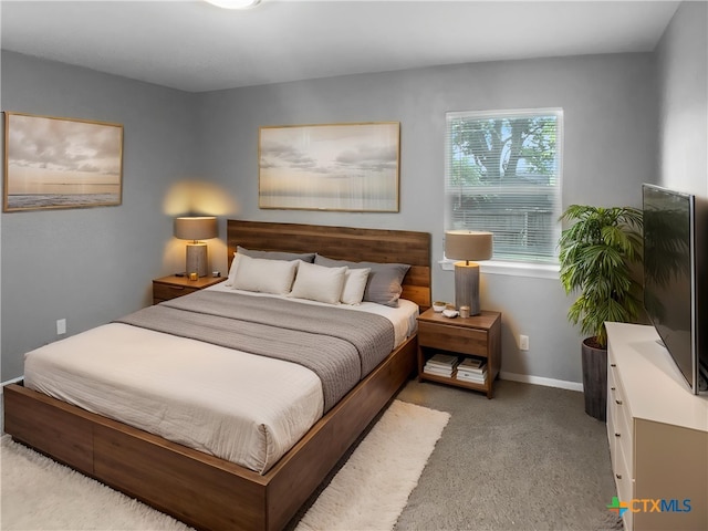 carpeted bedroom with baseboards