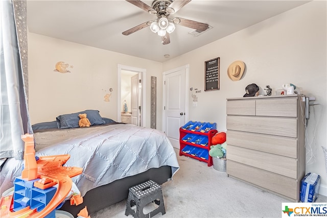 1402 Summer Glen Dr, Harker Heights, TX 76548 - carpeted bedroom with ceiling fan