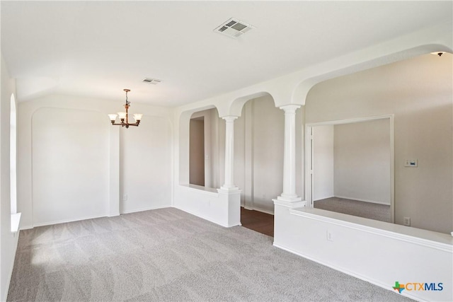 2010 Schorn Dr, Killeen, TX 76542 - carpeted empty room with a chandelier