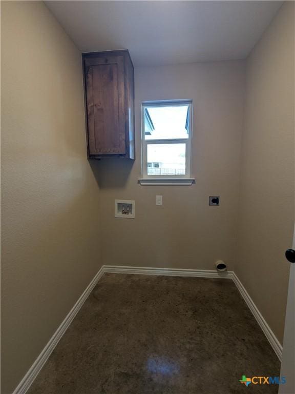 washroom featuring electric dryer hookup and washer hookup